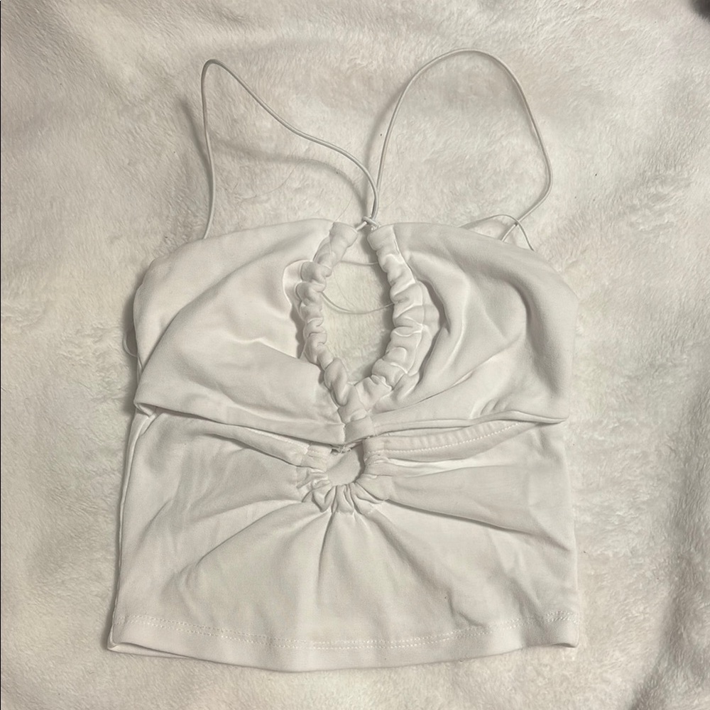 White Ruched Women's Top